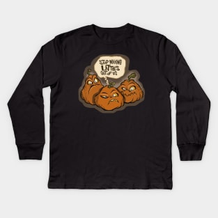 Pumpkin Spice Threats Kids Long Sleeve T-Shirt